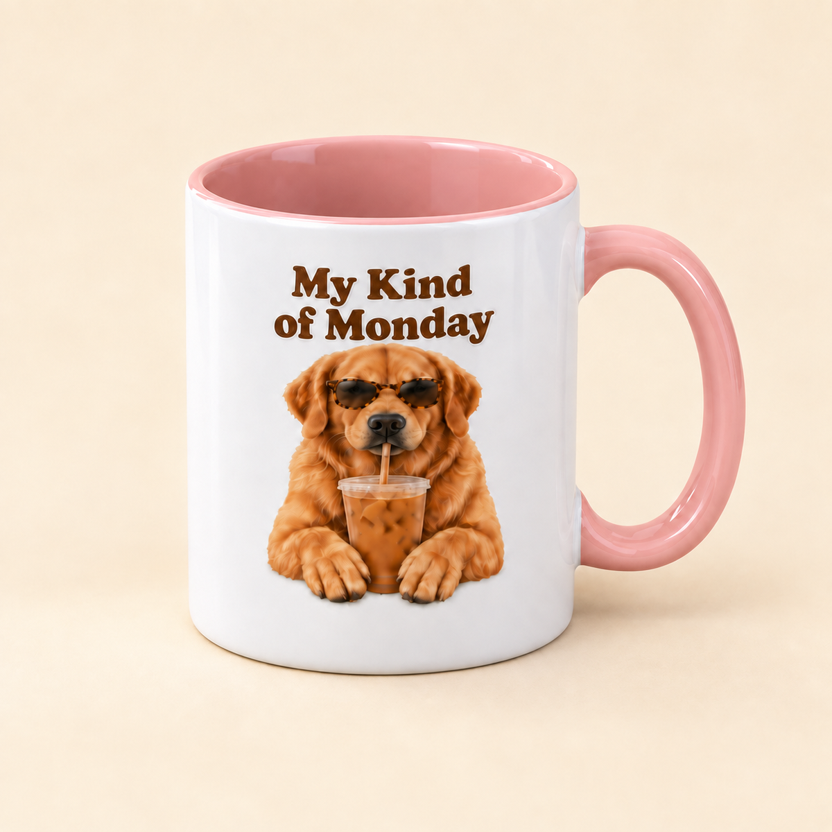My Kind of Monday Mug | Personalized Dog Portrait Option  " Iced Coffee Mug | Funny Dog Lover Gift